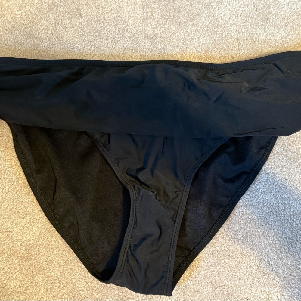 NWT Side and Rear Ruched Black Bikini Bottom, Sz. XXL